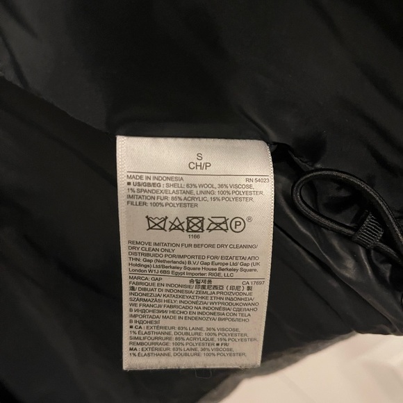 Gap Women’s Grey Wool Shell Down Puffer Hooded Coat - Picture 5 of 6